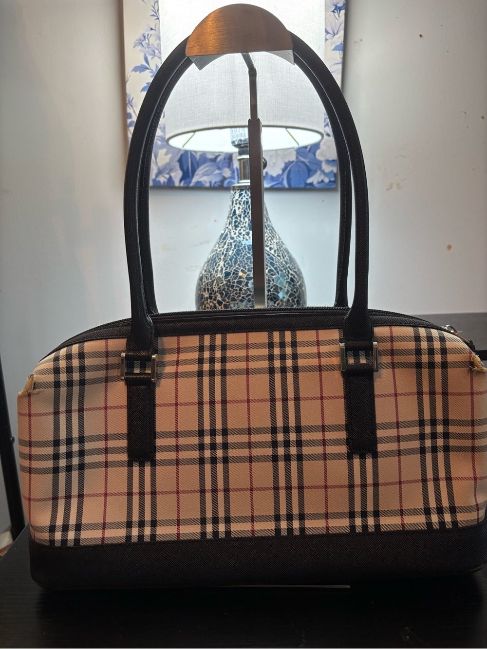 Authentic Vintage Burberry Nova Check Boston Bag – Classic Canvas Satchel